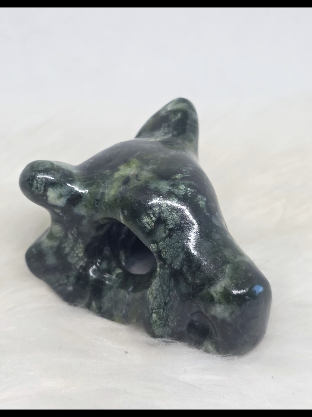 Green Jade Cubone Skull Carving | Pokémon Inspired Crystal Collectible |
